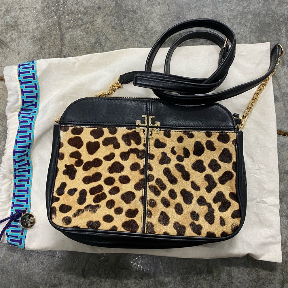 Tory Burch Ivy Leopard Calf Hair Crossbody